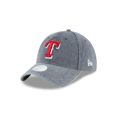 Grey Texas Rangers Hat - New Era MLB Faded Denim 9TWENTY Adjustable Caps USA7183406